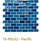 TileXpreessions Pacific Blue Sparkle 1X2 TX-PB1X2