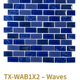 TileXpressions Waves Azure Blue 1X2 TX-WAB1X2